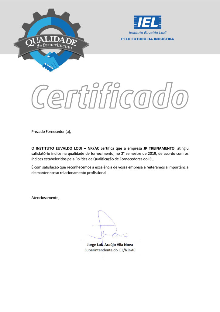 Certificado IEL 2019
